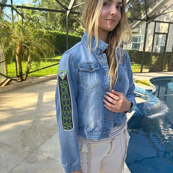 Upscaled32 - Seattle Seahawk Denim Jacket - Picture 7 of 8